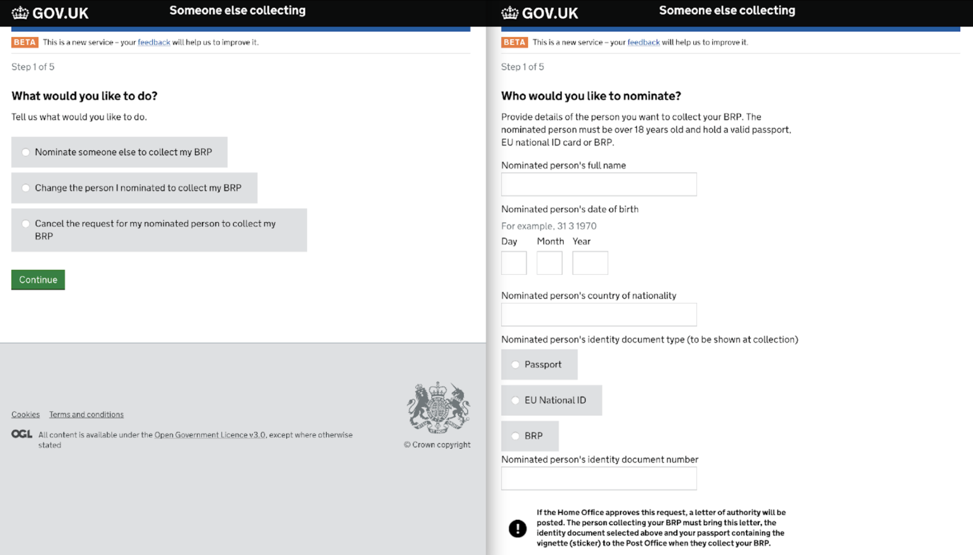 A before and after view of how the service changed based on our research